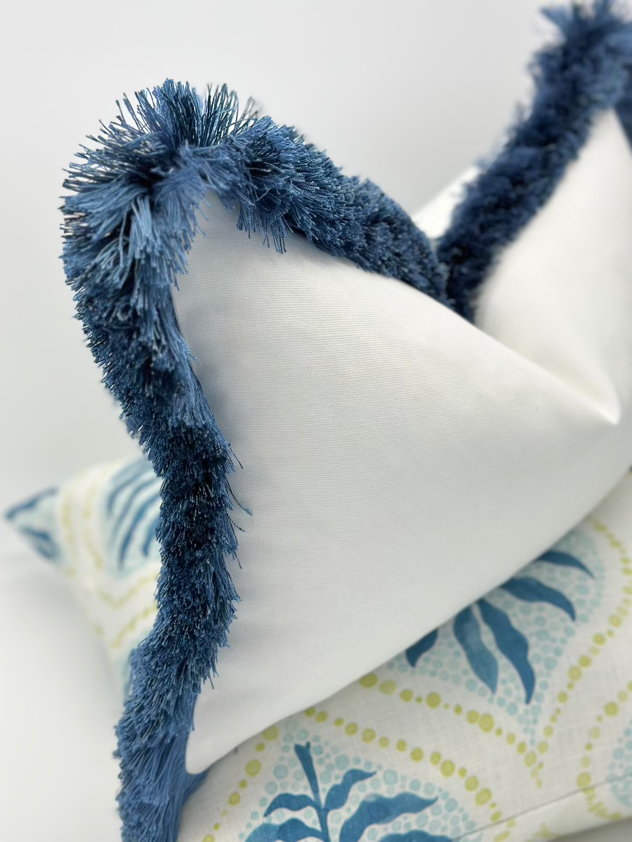 White throw pillow cover , Designer fabric throw pillow , White decorative pillow , Blue throw pillow , Modern blue pillow , Modern blue decor ideas , Modern blue decor inspiration , Chinoiserie Chic home decor , Made - to - order throw pillow , High quality throw pillow , Home accent , Handcrafted pillow cover