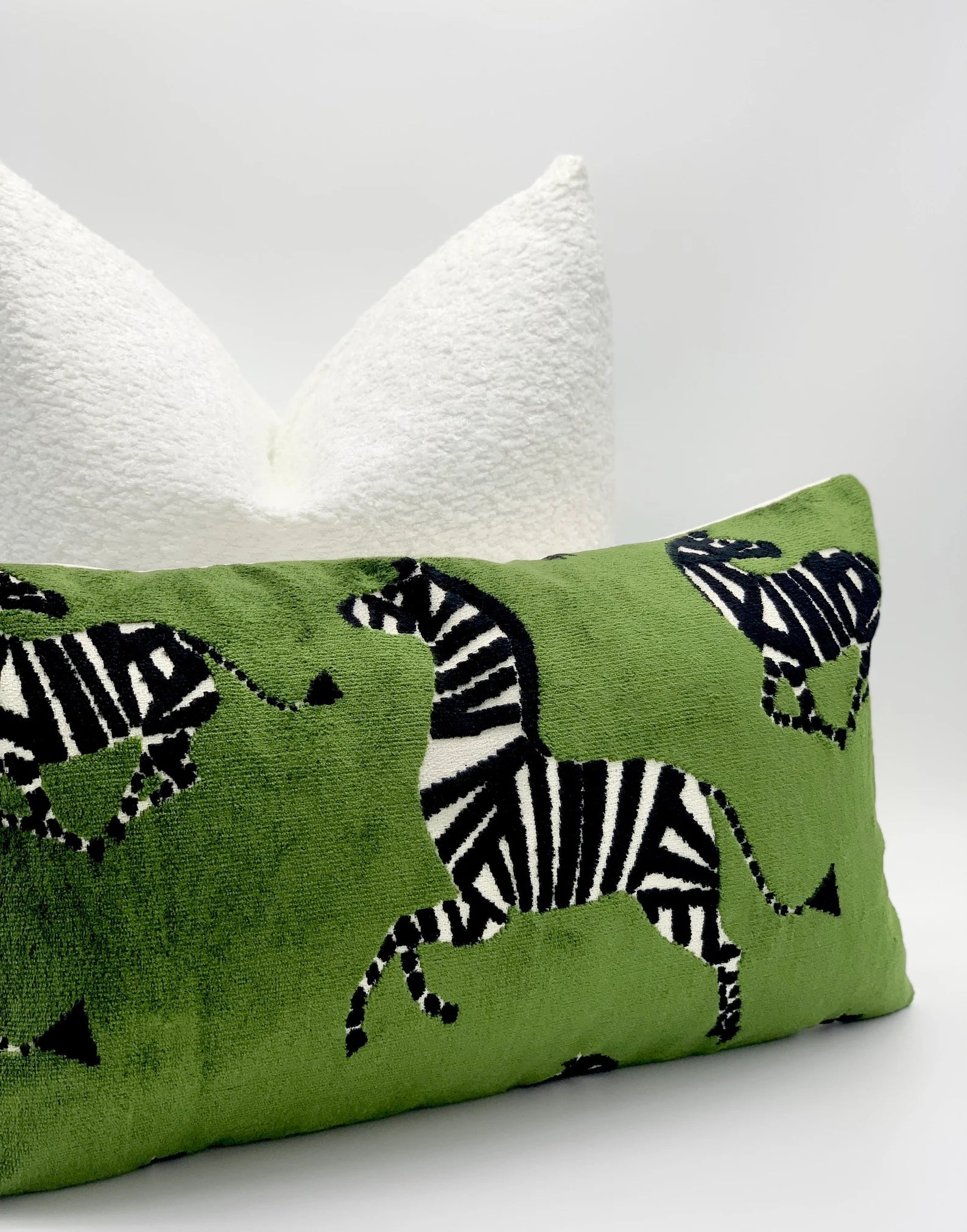 Dancing zebra velvet throw pillow for every modern interior design , saphire green velvet zebra throw pillow for modern interior , decorate your bedroom and living room with Concelli decor made to order collection of throw pillows , designer fabric throw pillows for every interior