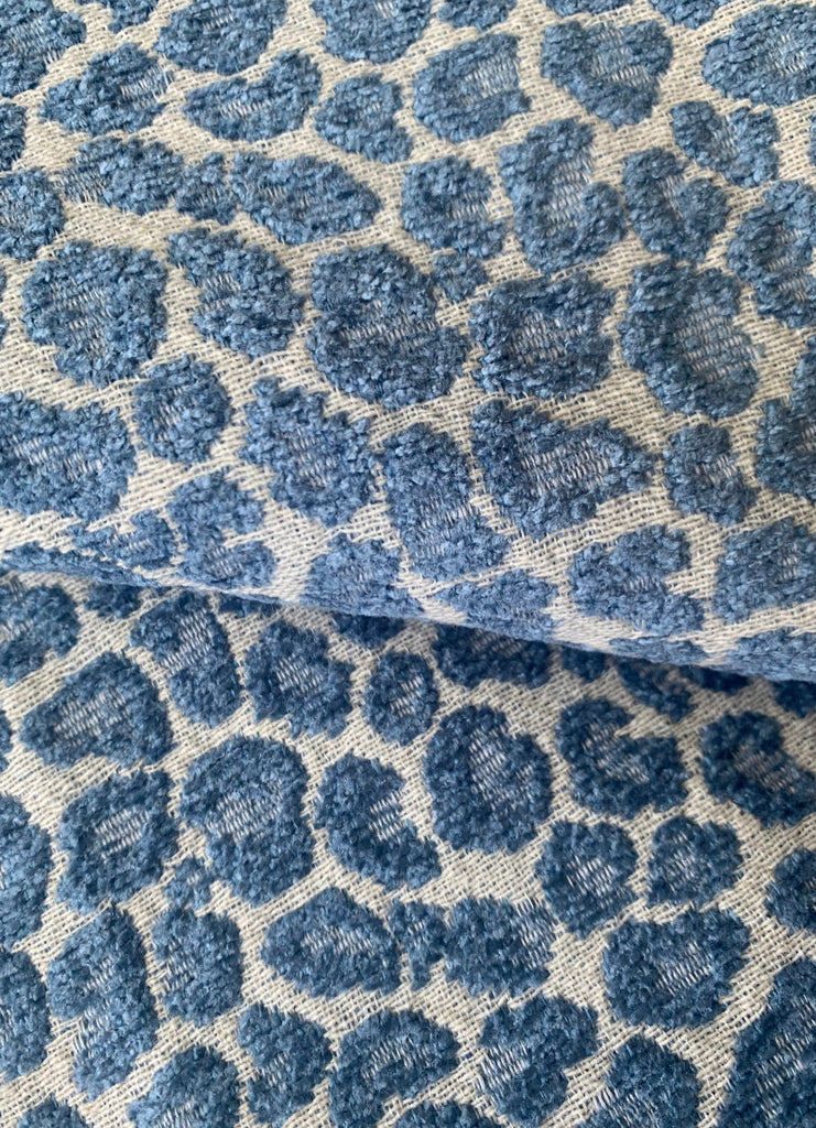 Blue cheetah green brushed fringe detail