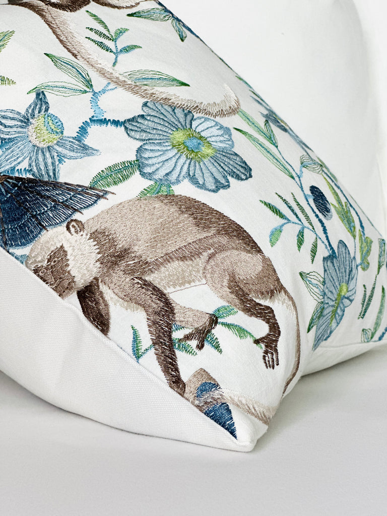 The Cheeky monkey floral pillow