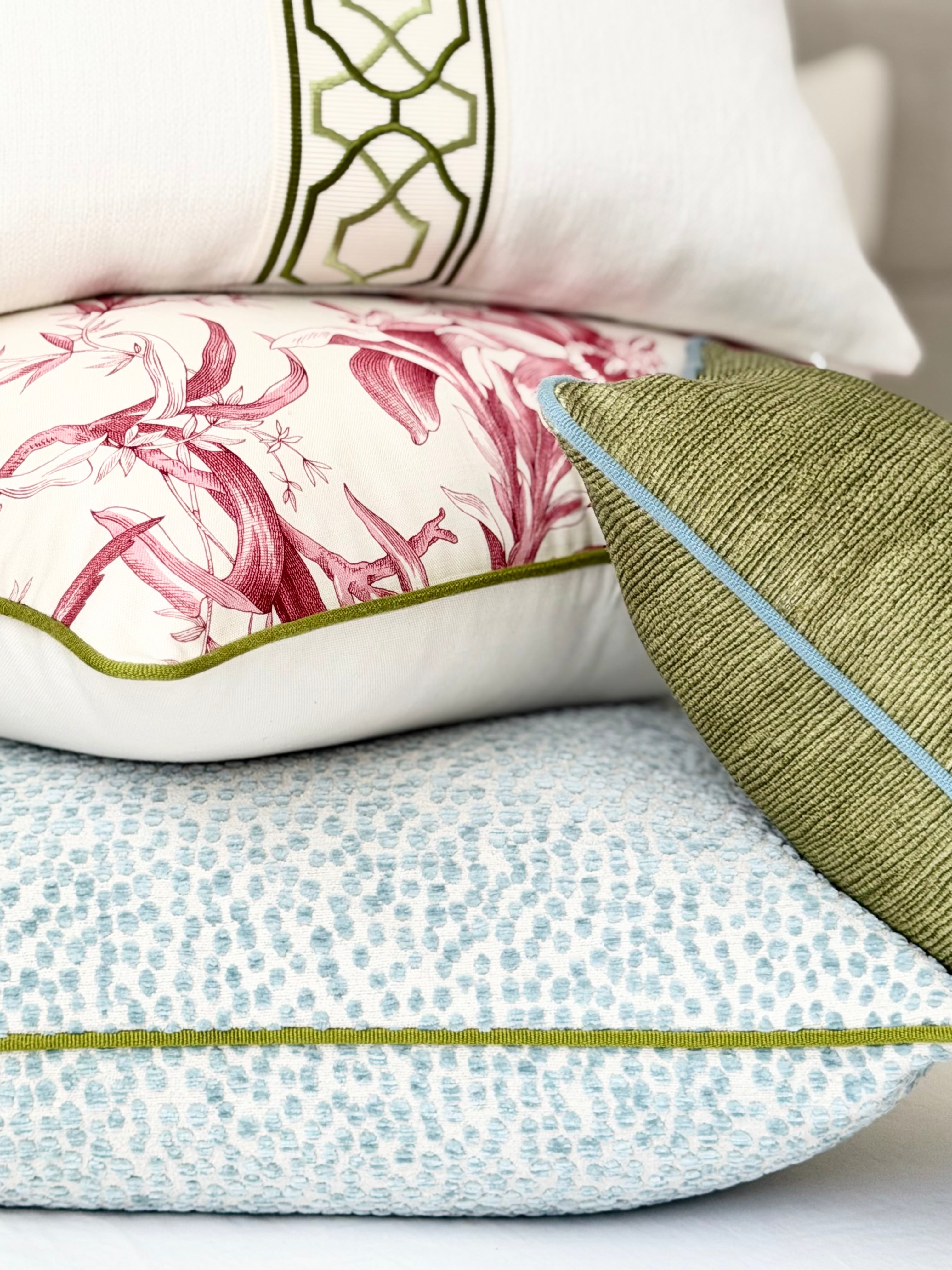 Pink Flora Throw Pillow Birdy