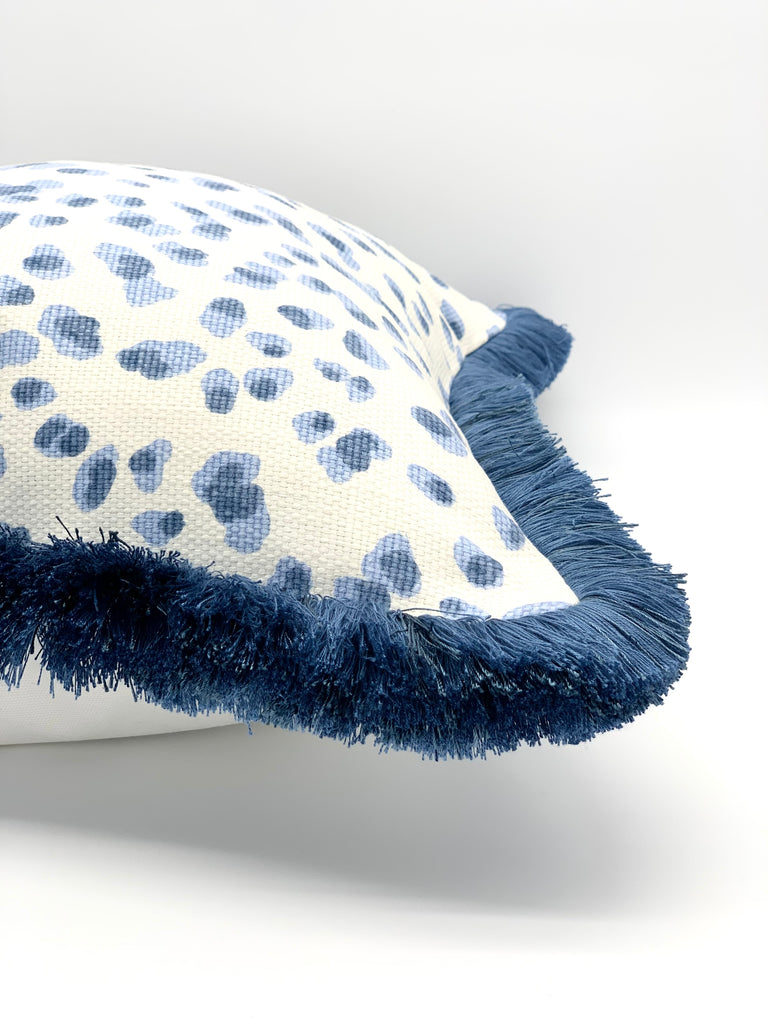 Blue leopard pillow cover