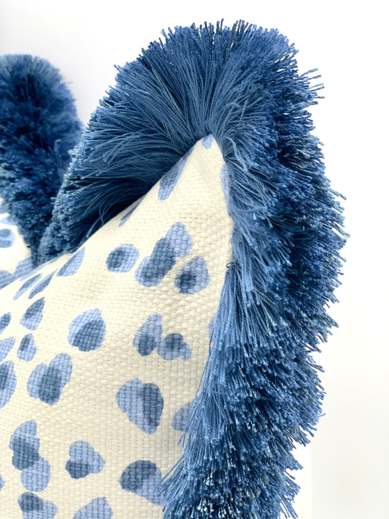 Blue leopard pillow cover