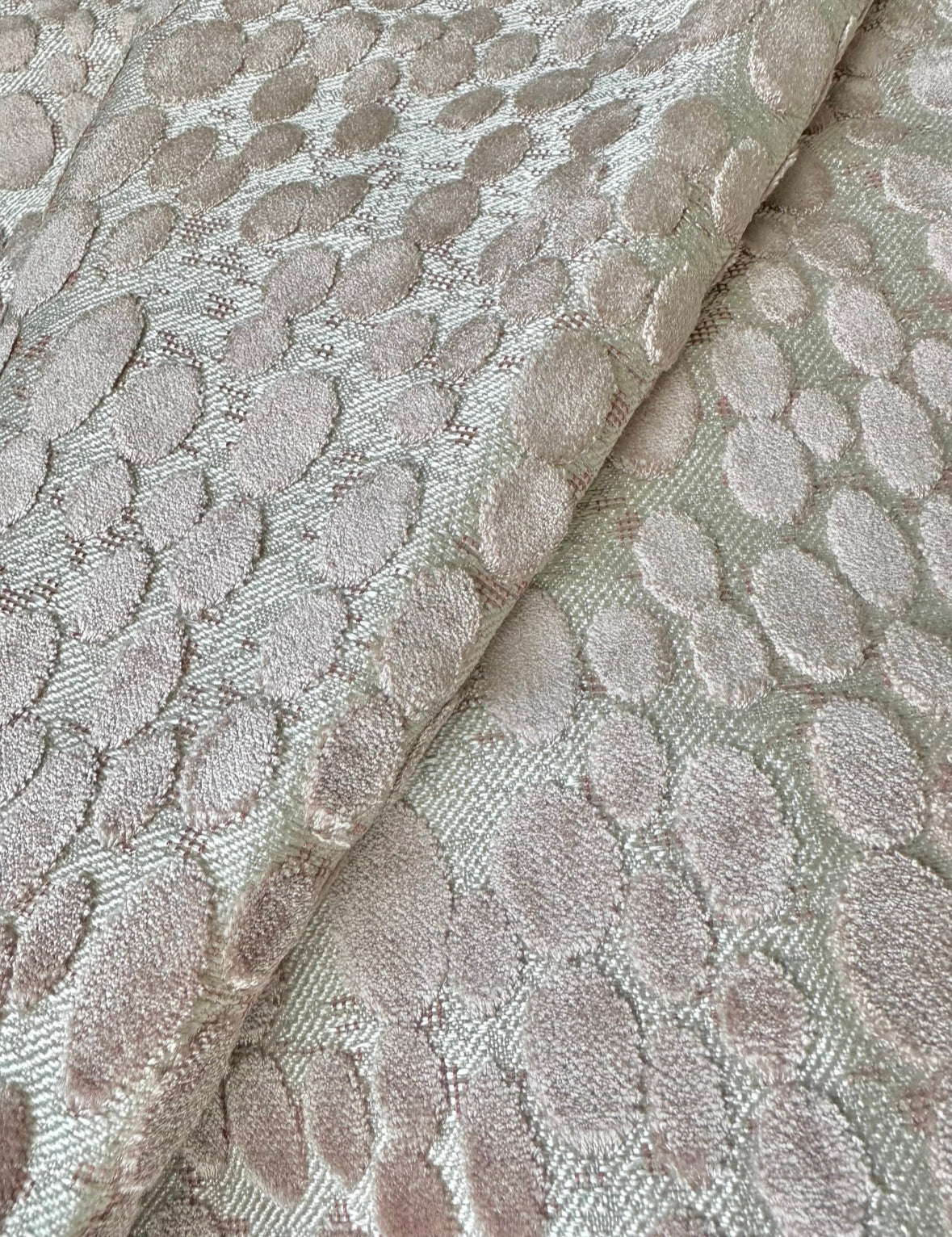 Pebble fabric sample in blush