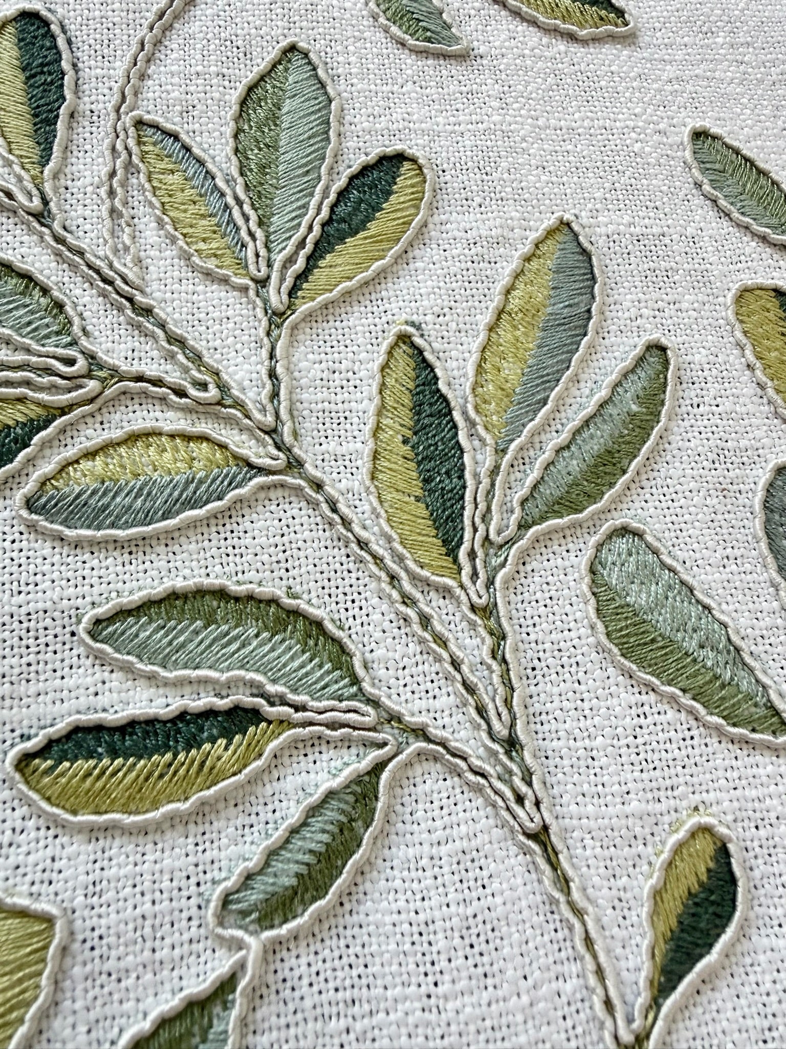 Floral embroidered fabric swatch