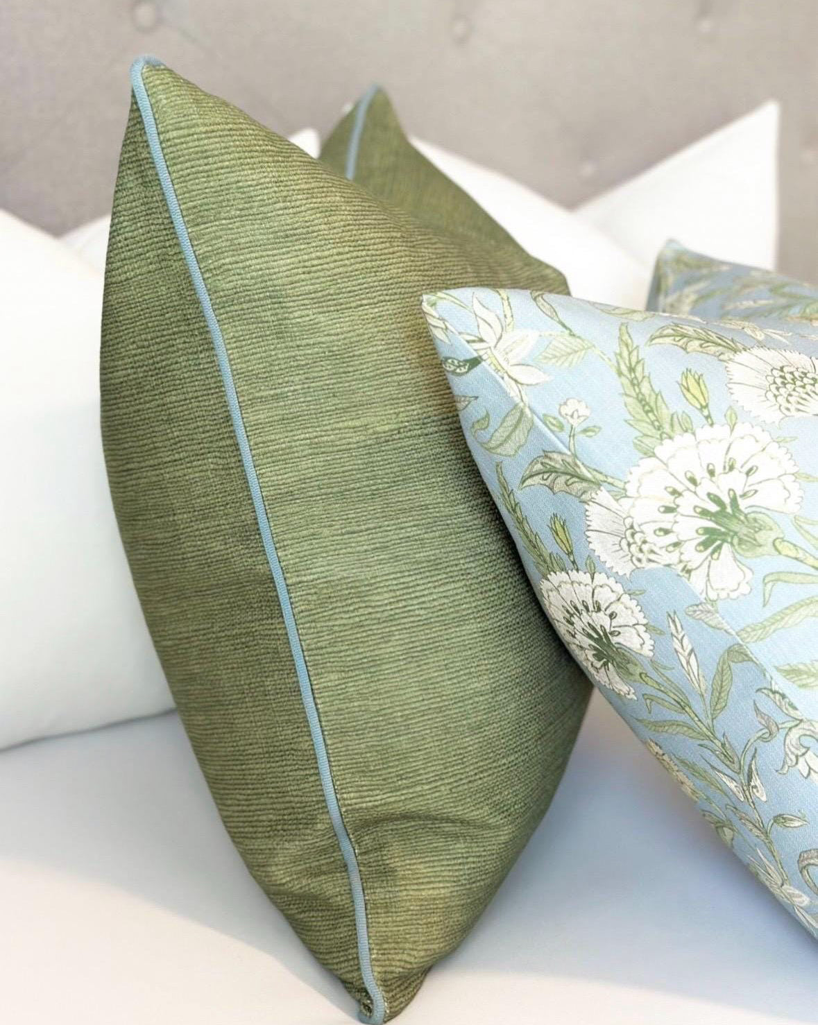 Olive green throw pillow cover