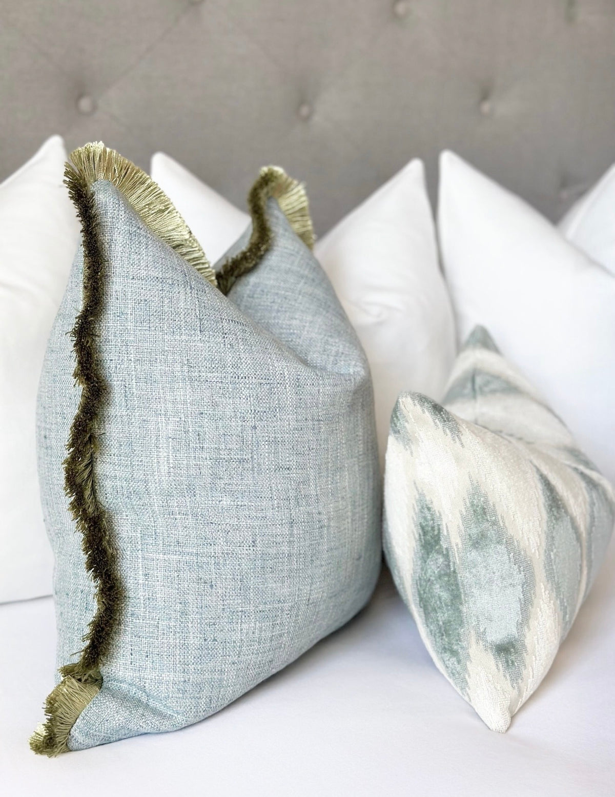 HAZEL mist blue pillow cover