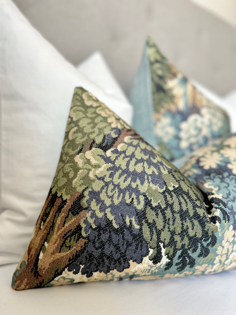Forest print accent pillow