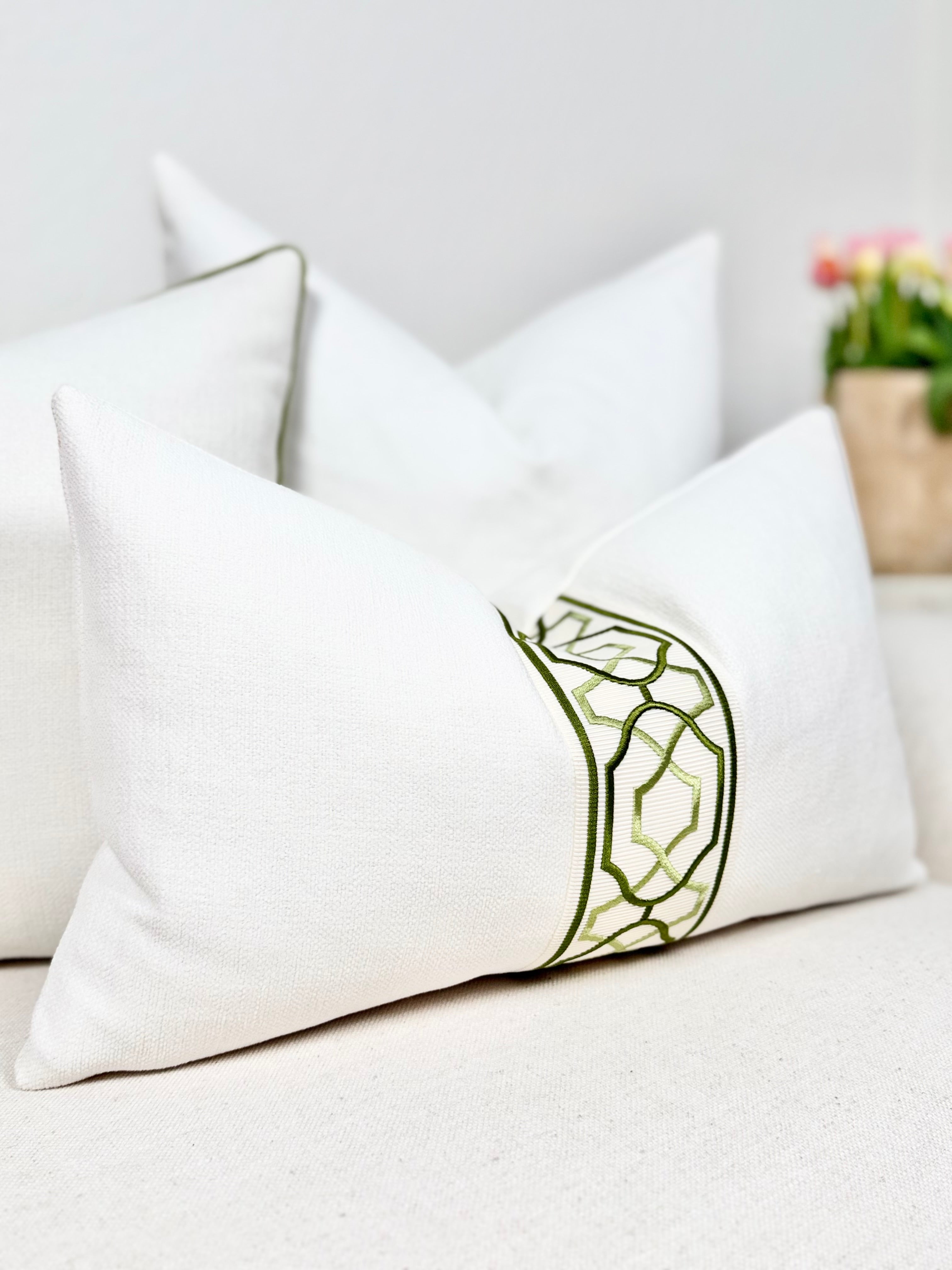 White Chenille Pillow Cover
