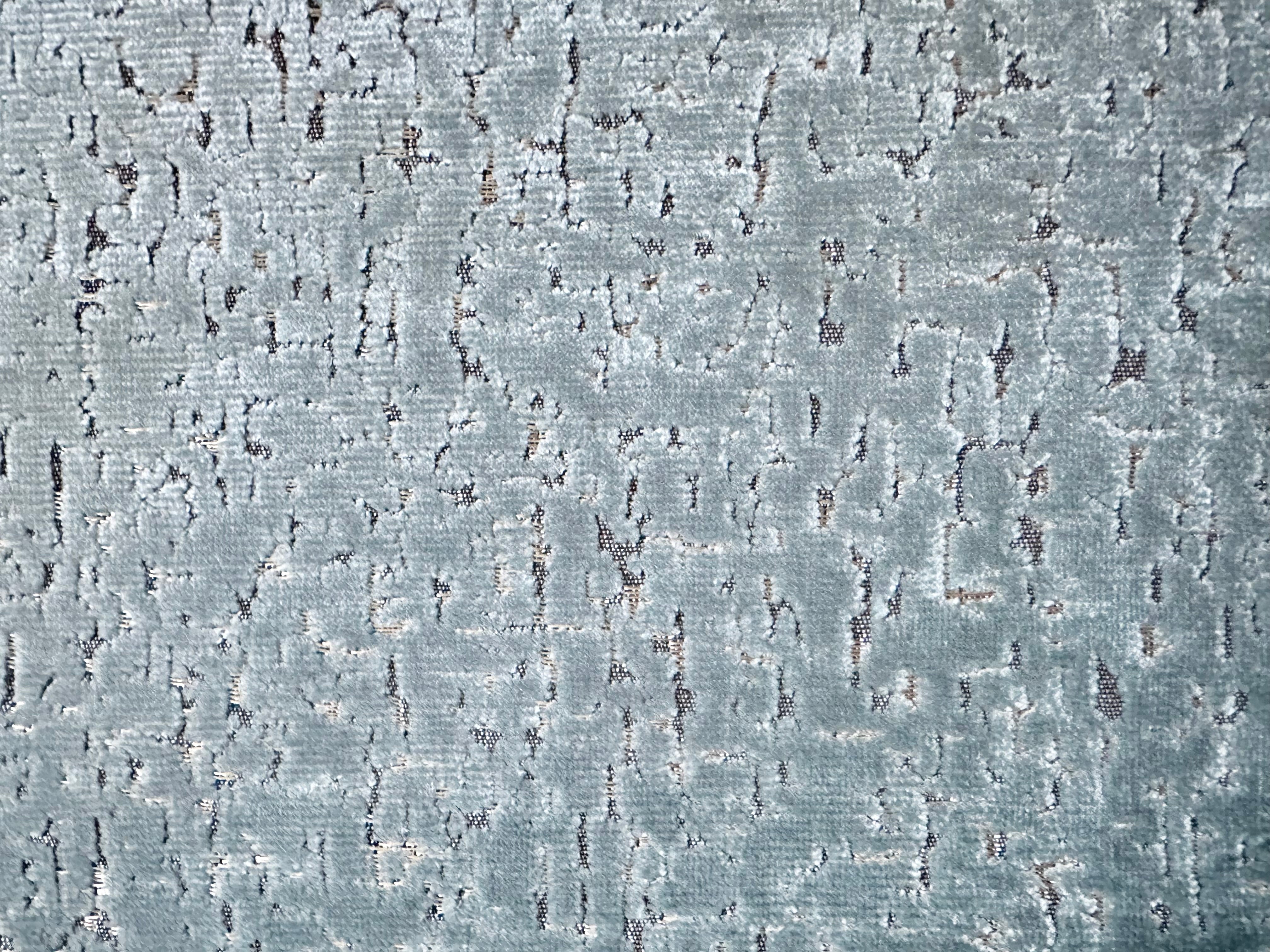 Mist blue velvet fabric sample