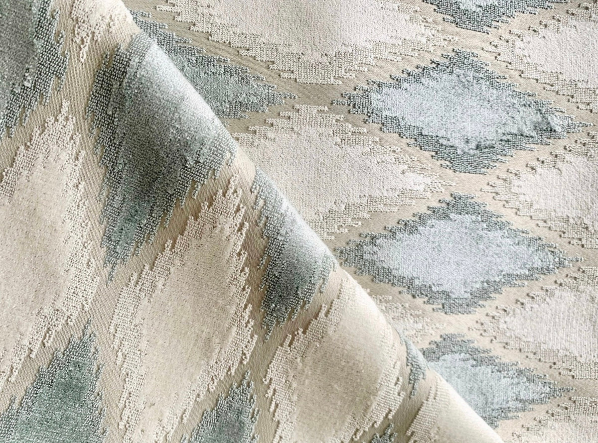 Hazel Mist Blue Velvet Fabric Sample
