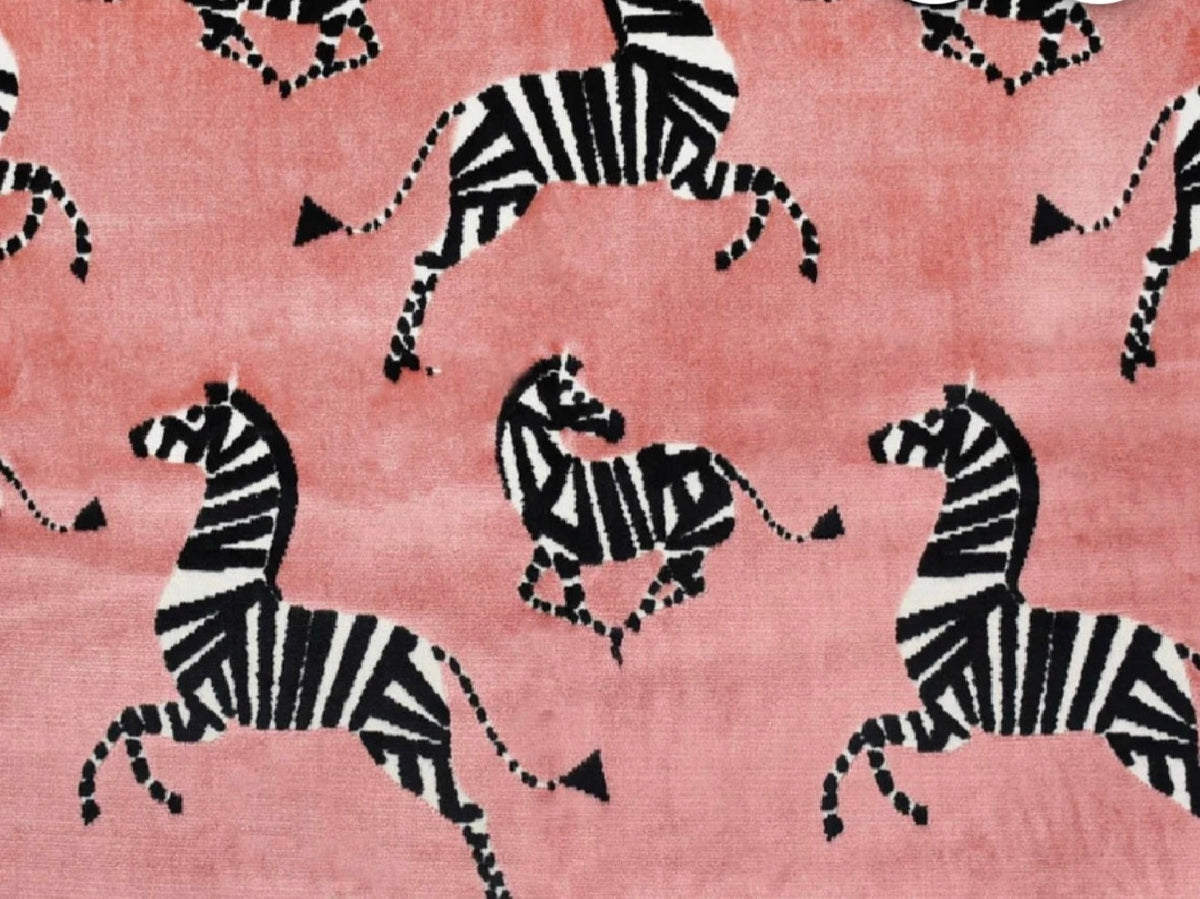 Pink velvet pillow cover Zebra
