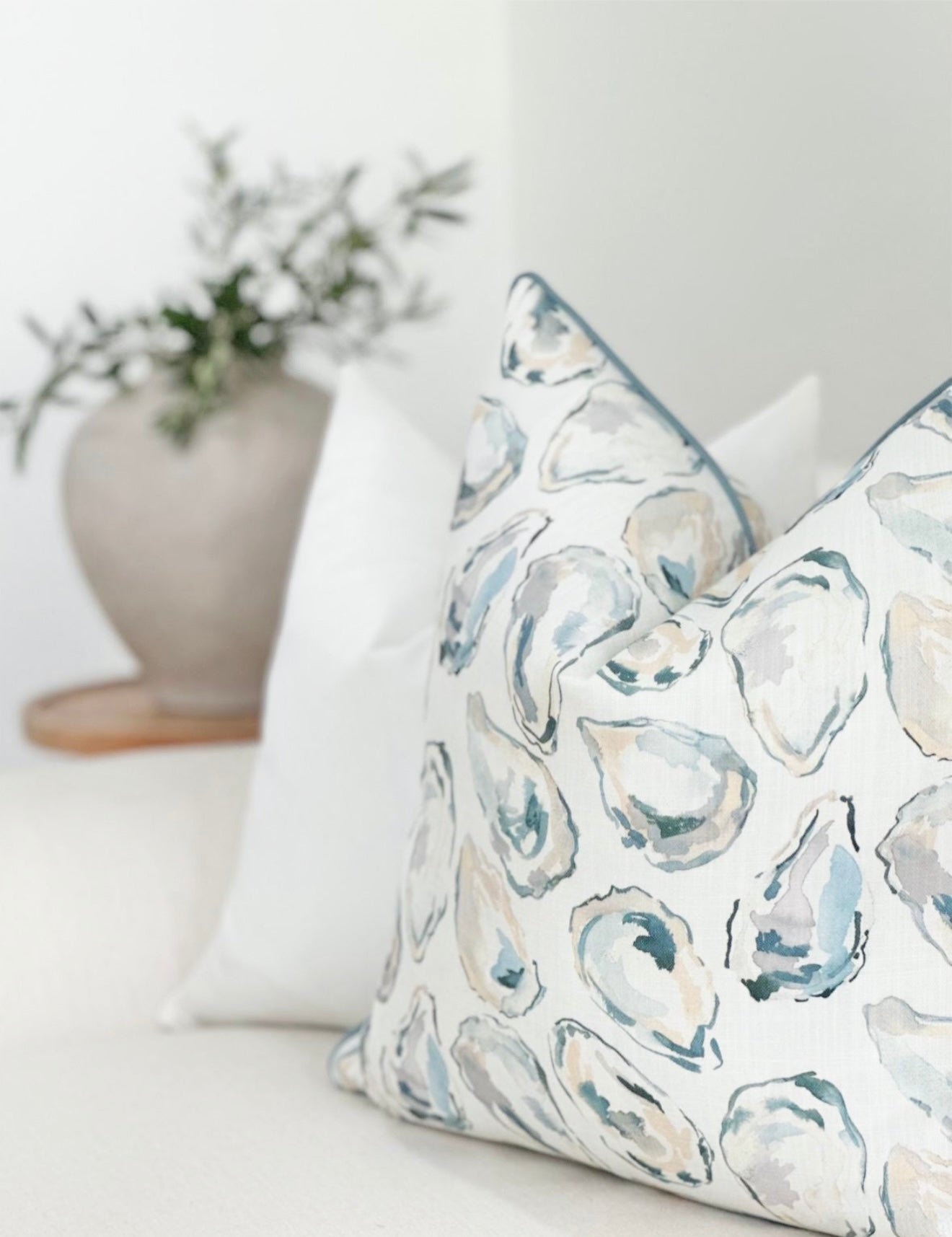 Oyster print throw pillow