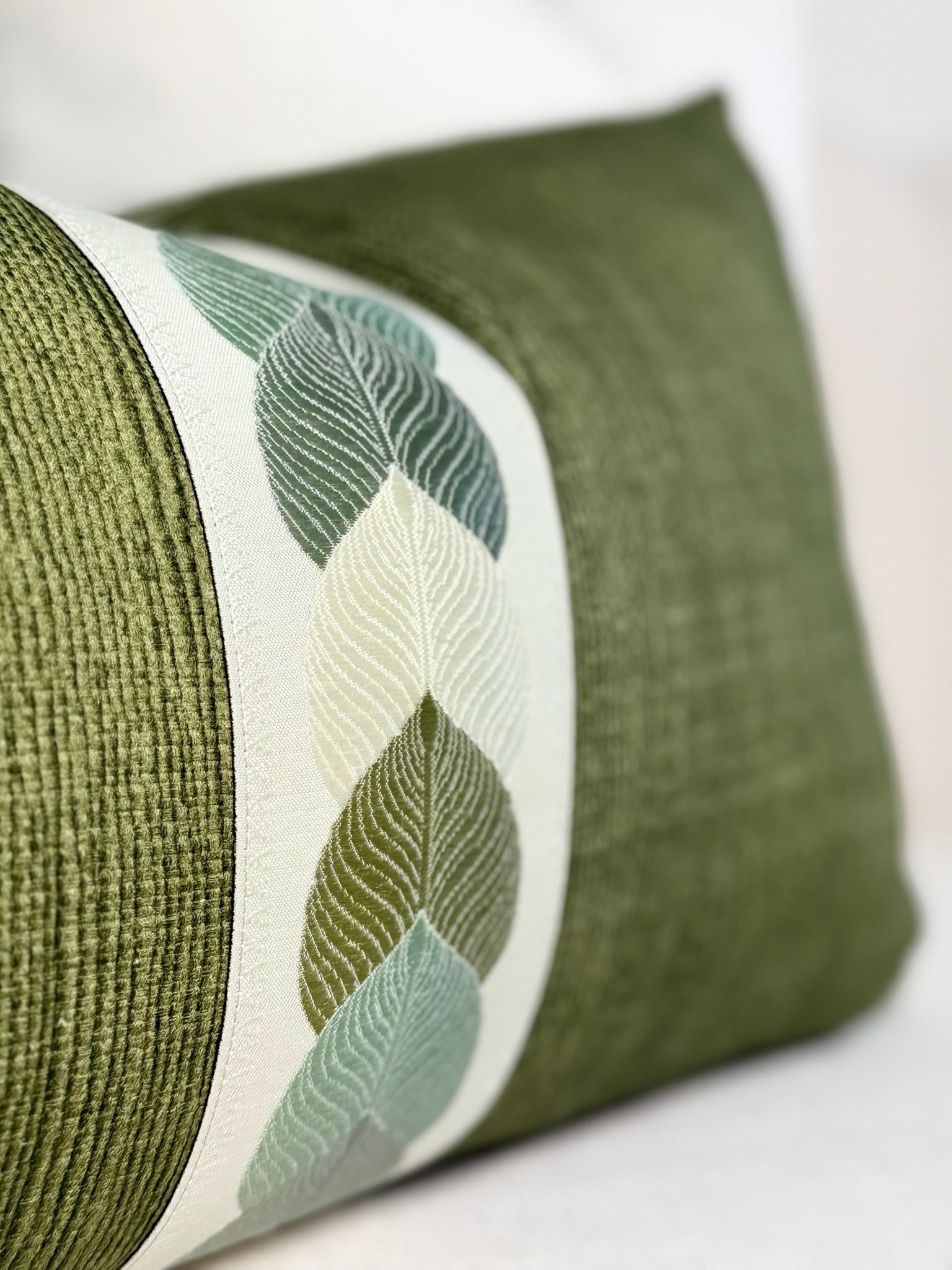 Green Pillow Cover Coastal Botanica