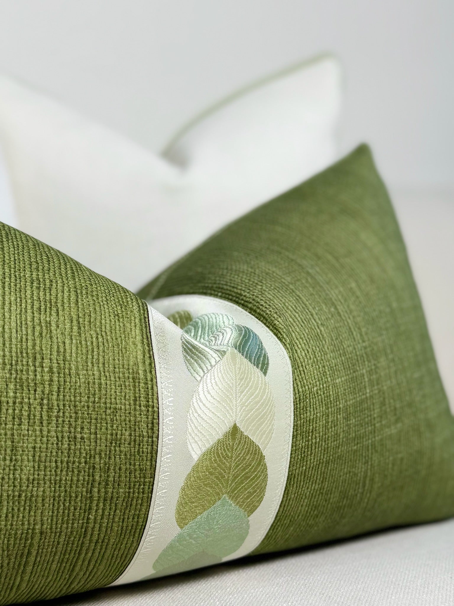 Green Pillow Cover Coastal Botanica
