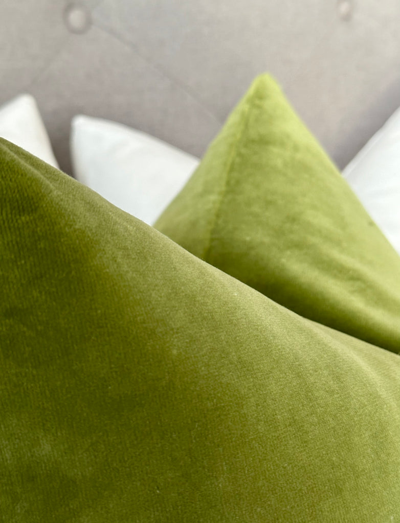 Green velvet pillow cover
