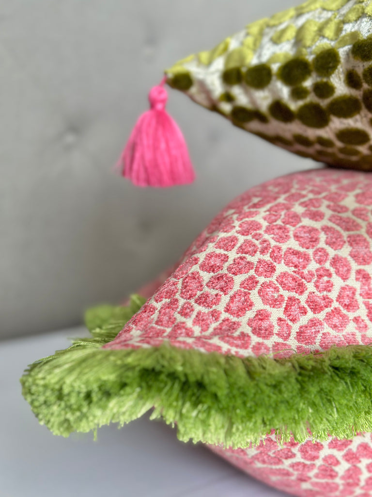 Pink cheetah accent pillow