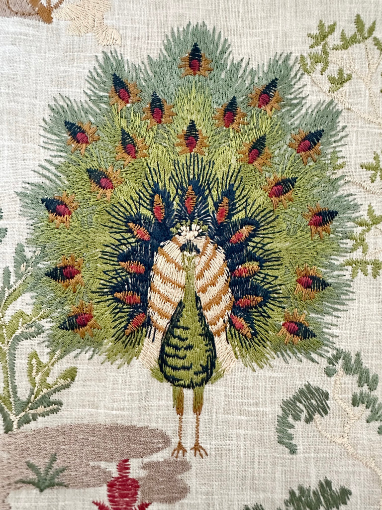 Elisa Embroidered holiday season  pillow cover orange