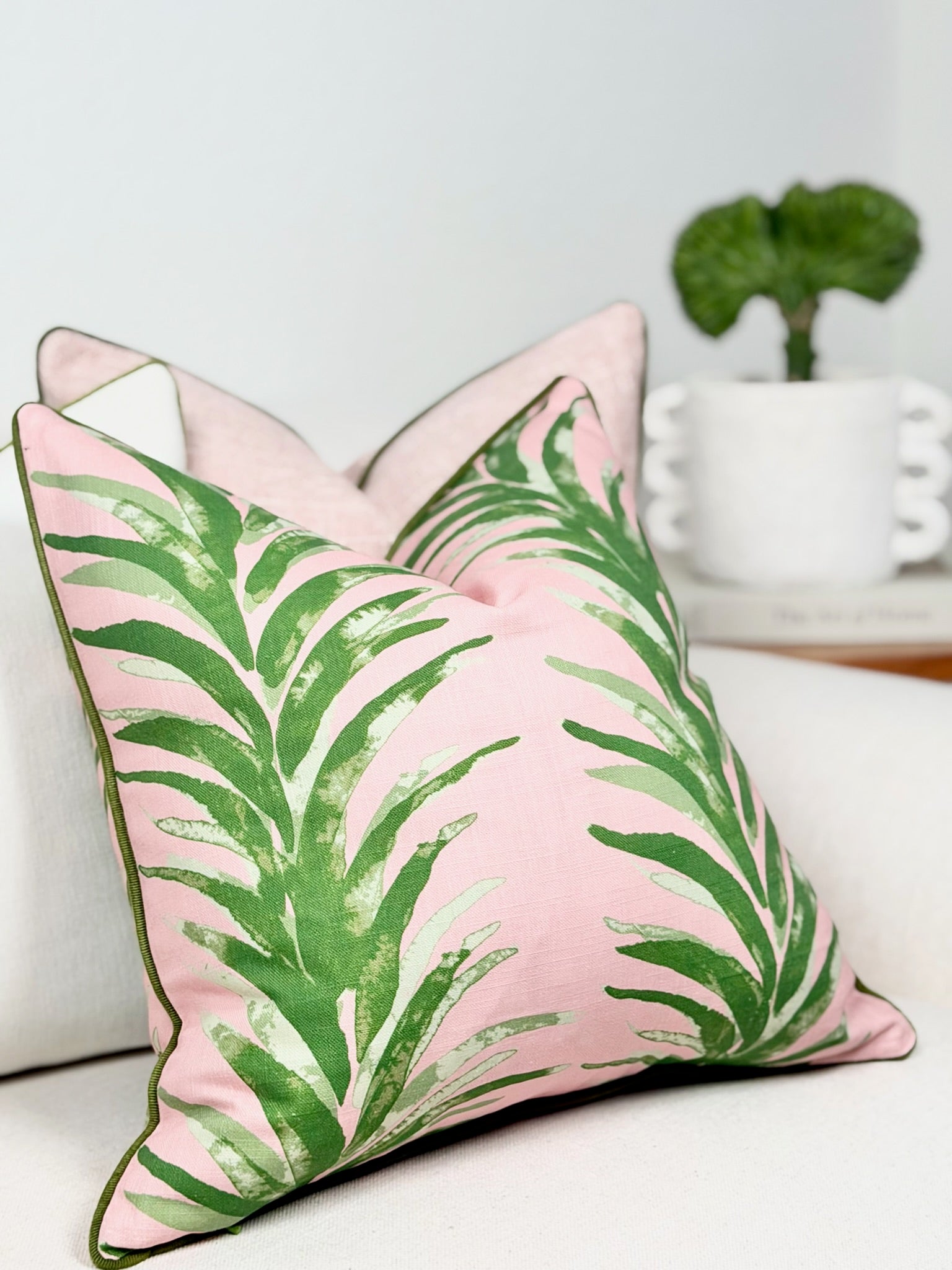Pink Tropical Throw Pillow Cover Kelly