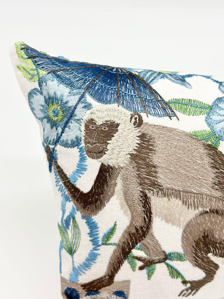 The Cheeky monkey floral pillow