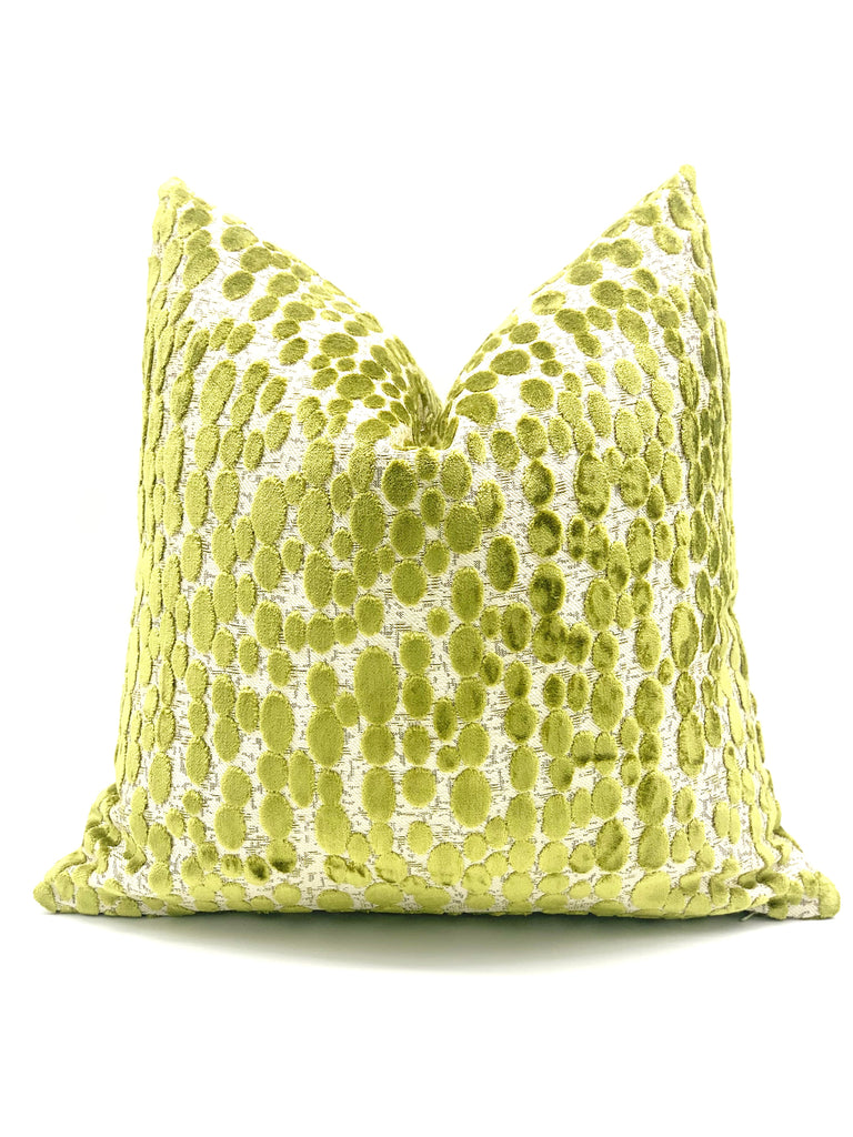 Green Peridot velvet throw pillow cover