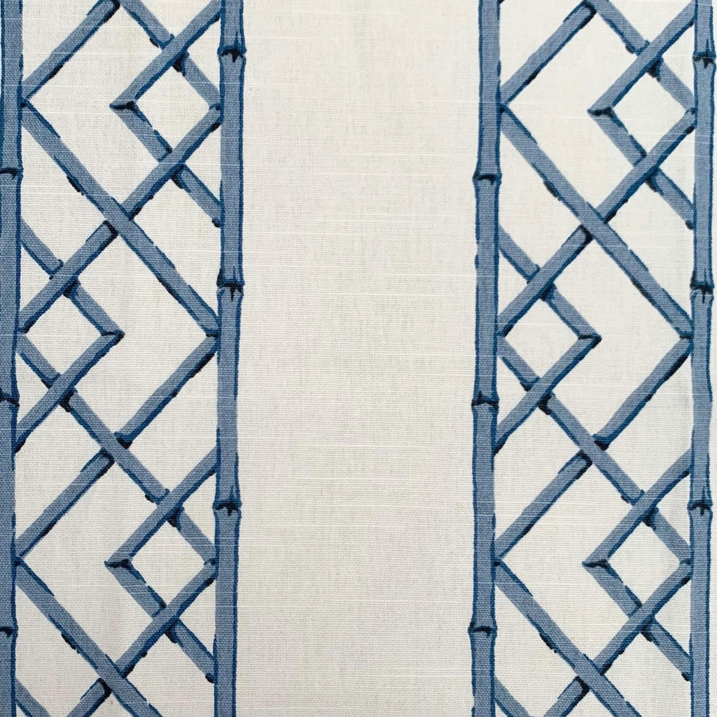 Blue Bamboo print linen pillow cover